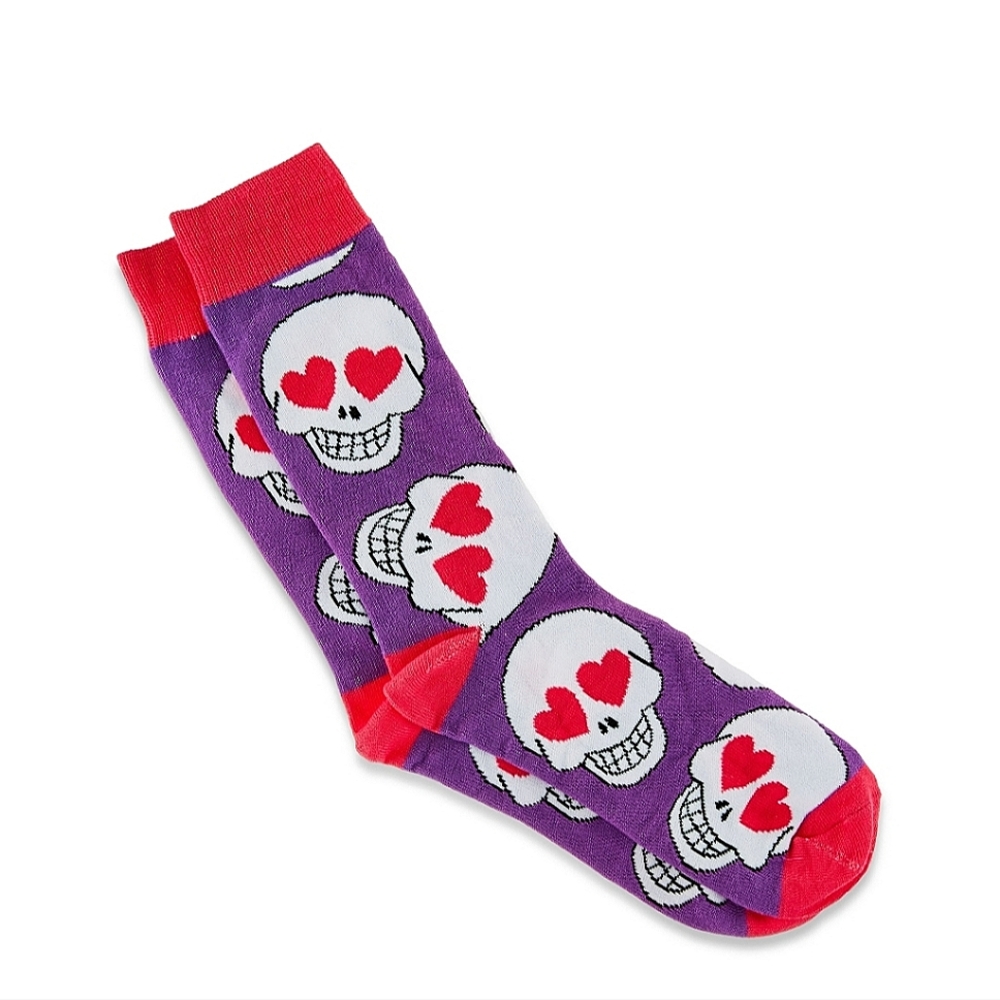 Skull Socks Heart Eyes - Crew Length Valentine's Day Collection